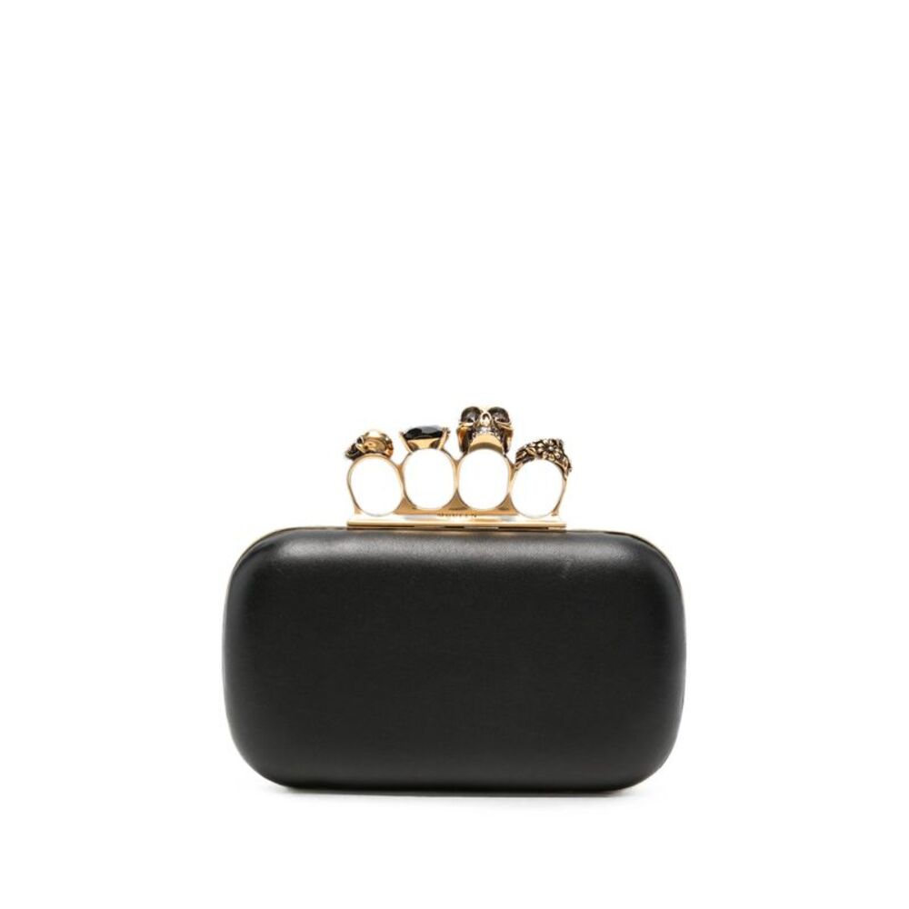 Alexander Mcqueen Gold Clutch Bags Women